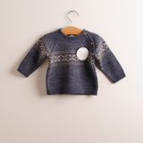 Jersey niño greca azul marino beige