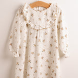 Vestido niña flores beige