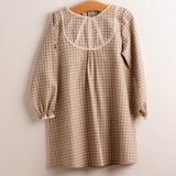 Vestido niña vichy beige