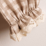 Vestido niña vichy beige