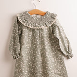 Vestido niña verde pastel flores