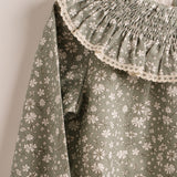 Vestido niña verde pastel flores