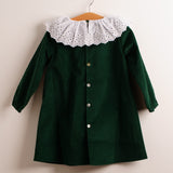 Vestido niña terciopelo verde
