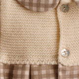 Pelele bebé punto hueso vichy beige