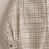 Camisa niño cuadros beige verde