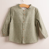 Camisa bebé niño cuadros verdes