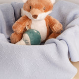 Manta bebé premium lana merino azul