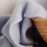 Manta bebé premium lana merino azul