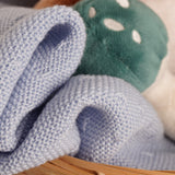 Manta bebé premium lana merino azul