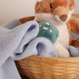 Manta bebé premium lana merino azul