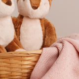 Manta bebé premium lana merino rosa nude