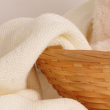 Manta bebé premium lana merino hueso