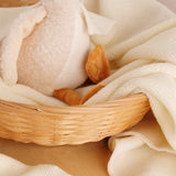 Manta bebé premium lana merino hueso