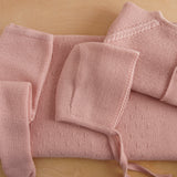 Manta bebé premium lana merino rosa nude