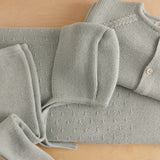 Manta bebé premium lana merino verde