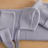 Manta bebé premium lana merino azul