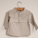 Camisa niño beige manga larga