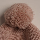 Gorro bebé niña rosa nude pompón