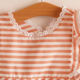 Vestido niña raya rosa