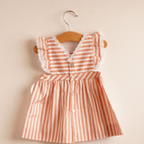 Vestido niña raya rosa