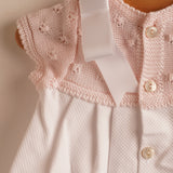 Vestido niña bebé piqué punto rosa