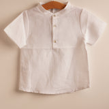 Camisa niño lino manga corta