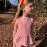 Conjunto niña vichy rojo