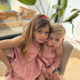 Conjunto niña vichy rojo