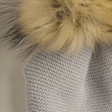 Gorro azul grisacio pelo natural