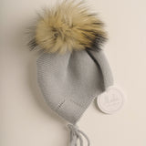 Gorro azul grisacio pelo natural