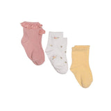 Pack 3 calcetines rosa/blanco/amarillo