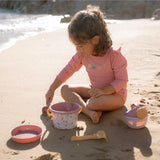 Set de juguetes de playa rosa flores Little Dutch