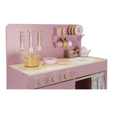 Cocina rosa madera