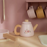 Cocina rosa madera