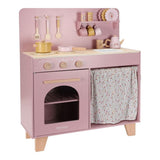 Cocina rosa madera