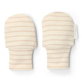 Manoplas bebé rayas beige