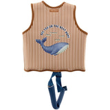 Chaleco flotador niño 2-3 años raya marrón ballenas Little Dutch