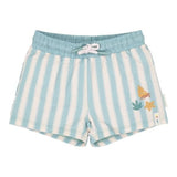 Bañador niño tipo short rayas verde agua Little Dutch