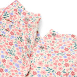 Bañador niña manga corta rosa flores Little Dutch