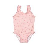 Bañador niña volante rosa conchitas Little Dutch