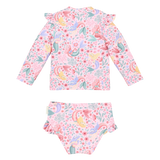 Conjunto bañador niña manga larga rosa sirenitas Little Dutch