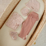 Pantalón bebé rosa volante