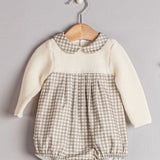 Pelele punto hueso vichy beige