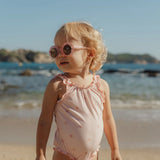 Bañador niña volante rosa conchitas Little Dutch