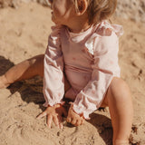 Bañador niña manga larga rosa conchitas Little Dutch