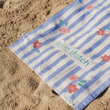 Toalla de playa niña raya lila flores Little Dutch