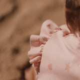 Bañador niña manga larga rosa conchitas Little Dutch