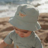 Gorro reversible bebé niño verde cangrejo Little Dutch