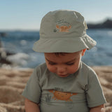 Camiseta baño niño manga corta verde cangrejo Little Dutch
