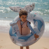 Flotador infantil grande azul cola ballena Little Dutch